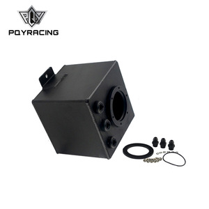 Tanque de Combustible de Aleación de Aluminio de 2L con Rosca AN6 de un Solo Orificio, Modificación Universal para Automóviles, Negro y Plateado - Product Image 5