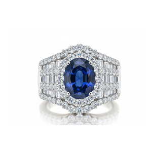 Bague personnalisée en or massif S925/10K/14K/18K avec pierre précieuse ovale et diamant de laboratoire qualité VVS-VS, taille brillant, bijoux de mode - Product Image 1