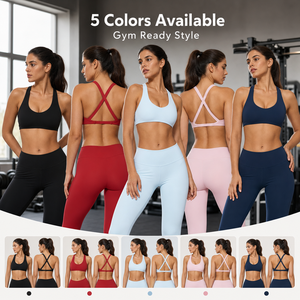Soutien-gorge de yoga à maintien élevé avec logo personnalisé et dos croisé, débardeur de fitness respirant pour la <span class=keywords><strong>course</strong></span> et l'entraînement en salle de sport - Product Image 1