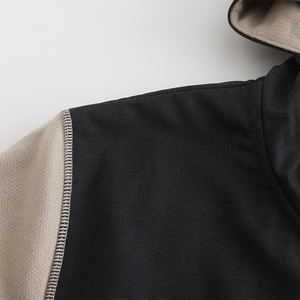 Sudadera con capucha de lana térmica de dos colores de contraste con cremallera completa para hombre con bolsillo - Product Image 5