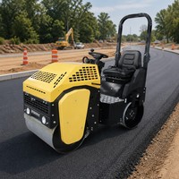 Compacteur à double tambour diesel 186F 8HP 20kN 70Hz 700mm avec direction hydraulique 920kg pour asphalte et sol