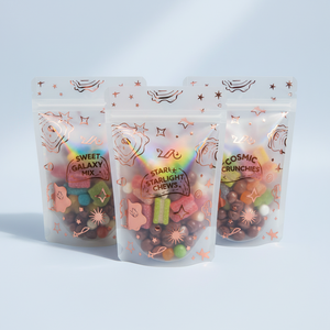 Bonbons pétillants véganes en sachet refermable métallisé hermétique de 12 oz de qualité alimentaire - Product Image 1