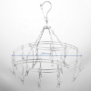 Rẻ hơn không trượt quần áo móc và thép không gỉ vớ móc áo với 20 chốt và màu sắc móc áo - Product Image 1