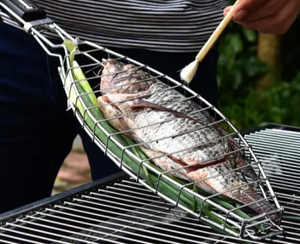 Panier de barbecue en acier inoxydable de haute qualité en forme de poisson, résistant à la chaleur, antiadhésif, pour pique-nique en plein air - Product Image 4