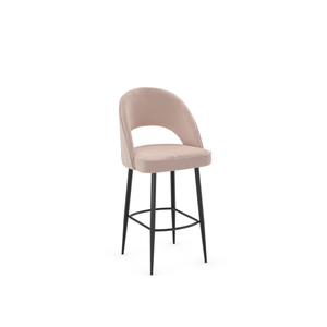 เก้าอี้บาร์คุณภาพสูงหุ้มกำมะหยี่สีเหลืองทองพร้อมขาโลหะสีดำ ดีไซน์ทันสมัยสำหรับชาวอเมริกัน - Product Image 3