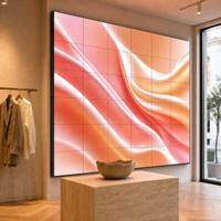 Layar LED Indoor P2 Instalasi Tetap, Dinding Layar LED Sambungan Tanpa Celah untuk Lobi Perusahaan