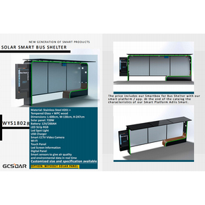 Parada de Autobús con Energía Solar GCSOAR, con Sistema de Carga para Pasajeros, Resistente a la Intemperie y con Asientos, Modelo WYS1801 - Product Image 6