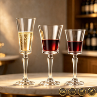 Verre à vin en cristal minimaliste moderne avec logo personnalisé, gobelet à vin rouge à pied fin pour les dîners élégants et les mariages