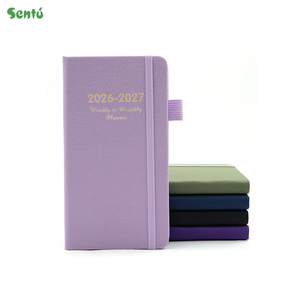 Agenda 26-27, 72 Hojas, Encuadernación Térmica con Hilo, Tapa Dura de Cuero, Planificador Diario, <span class=keywords><strong>Libro</strong></span> de Bolsillo Simple, Personalizable - Product Image 1