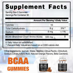 Gomitas BCAA con Etiqueta Personalizada para la Recuperación y el Crecimiento Muscular, Suplemento Energético Pre-Entrenamiento, Gomitas Veganas <span class=keywords><strong>de</strong></span> <span class=keywords><strong>Amino</strong></span>ácidos <span class=keywords><strong>de</strong></span> Cadena Ramificada - Product Image 2