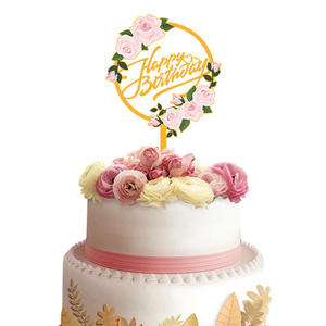 Décoration de gâteau en <span class=keywords><strong>fleurs</strong></span>, fournitures de décoration de gâteau d'anniversaire, impression de <span class=keywords><strong>fleurs</strong></span>, Toppers de gâteau en acrylique, vente en gros, <span class=keywords><strong>2023</strong></span> - Product Image 6