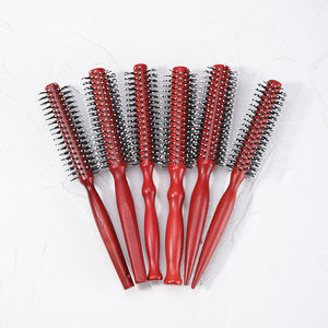 WANMEI Brand <strong>Hair</strong> Curling Comb Straight Roller Comb High-Temperature Resistant <strong>Hair</strong> <strong>Styling</strong> Lotus Wood Round <strong>Hair</strong> Brush - Product Image 4