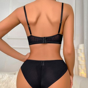 Vente en gros Nouveau Style Français Cils Dentelle Sexy Respirant Ultra-mince Lingerie Rassemblement Soutien-Gorge Ensemble Sous-Vêtements - Product Image 6
