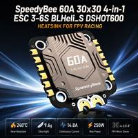SpeedyBee 60A 30x30 ESC 4 en 1 3-6S con Sintonización Inalámbrica del Motor BLHeli_S DSHOT600 y Disipador de Calor para Carreras FPV