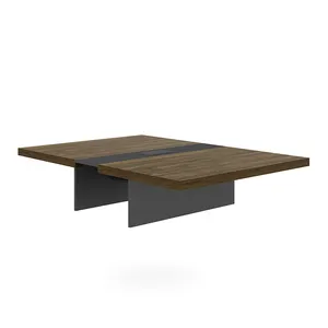 طاولة مكتب من خشب الكان، طاولة حديثة شهيرة من خشب الساج الخشبي عالية الجودة، طاولة مكتبية قابلة للطي، طاولة مؤتمرات يمكن زيادة حجمها