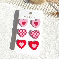 2025 Hot Sale Trendy Valentijnsdag Hartvormige Verguld Acryl Oorbellen Set voor Vrouwen Feest Gelegenheid