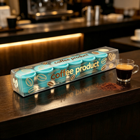 Boîte cadeau en PVC transparent écologique imprimée sur mesure, épaisseur 0,25-0,6 mm, matériaux recyclés pour l'emballage du café, personnalisable
