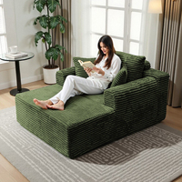 Canapé deux places sur mesure en mousse compressée, tout en mousse, simple, rond, en velours, écologique, compact pour villa et petits espaces