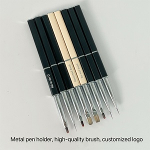 Nail Salon specialized Nail <b>Brushes</b> Metal Pen Holders, High-quality Nylon Bristles, Customizable Logos and Packaging - Product Image 3