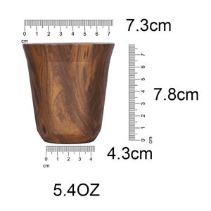 Tasses à <span class=keywords><strong>café</strong></span> expresso à <span class=keywords><strong>Grain</strong></span> de bois <span class=keywords><strong>en</strong></span> acier inoxydable résistant à la chaleur, tasses à Demitasse <span class=keywords><strong>en</strong></span> métal isolées à Double paroi pour noë<span class=keywords><strong>l</strong></span> - Product Image 2