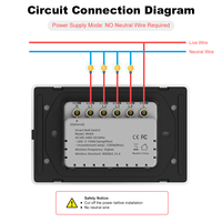 Interrupteur mural Tuya Zigbee 1 2 3 4 voies, avec ou sans neutre, sans condensateur, bouton-poussoir, compatible Alexa Google Home