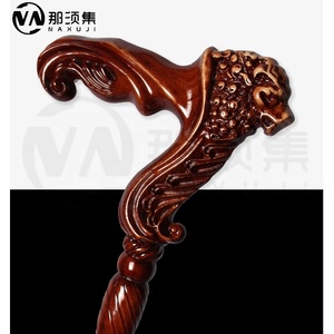 Bâtons <span class=keywords><strong>de</strong></span> <span class=keywords><strong>marche</strong></span> en bois <span class=keywords><strong>de</strong></span> hêtre allemand <span class=keywords><strong>de</strong></span> luxe, tête <span class=keywords><strong>de</strong></span> lion, 95 cm, rétro, détachables, élégants et à la mode pour hommes et femmes - Product Image 3