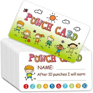 5*9 cmの子供のおもちゃの50枚/パック報酬インセンティブ小さなカードかわいい男の子と女の子の漫画の創造的なパンチングカード