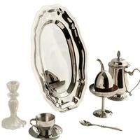 Plato Retro de Acero Inoxidable 304 - Plato Ovalado de Alta Gama para Servir Frutas, Bocadillos, Postres y Pasteles para el Té de la Tarde