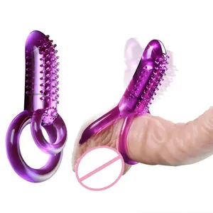 Cheap Vibrating Cock Ring With Double Penis Ring Powerful Vibration Stimulation Enhance Delay Ejaculation Adult Sex Toys For Men