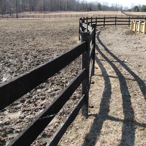 Long service life plastic black 5ft high 3-rails fence <strong>horse</strong> around vinyl pvc <strong>horse</strong> fence plastic for farm fence - Product Image 2
