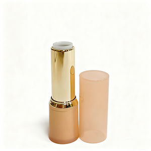 <strong>New</strong> Round Transparent Lipstick <strong>Tube</strong> with Milk Tea Gold Ring Can Be Customized for Cosmetic Empty Plastic Packaging - Product Image 3