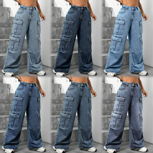 <span class=keywords><strong>Pantaloni</strong></span> <span class=keywords><strong>Cargo</strong></span> da <span class=keywords><strong>Donna</strong></span> Stile Boyfriend, Streetwear con Tasche a Patta, Jeans Casual 2026 - Product Image 3
