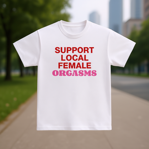 Camiseta Unisex de Cuello Redondo y Manga Corta con Estampado 'Apoya los Orgasmos Femeninos Locales', Ropa Promocional - Product Image 3