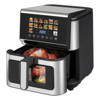 Friteuse à air intelligente 9L en acier inoxydable avec menu préréglé à une touche, four électrique numérique pour cuisine familiale, fabriqué en usine