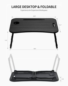 Máy tính xách tay giường bàn có thể gập lại Lap Bảng di động nghiên cứu đứng với cup chủ máy tính bảng Khe cắm nâng xử lý cho công việc bằng văn bản ăn uống - Product Image 2