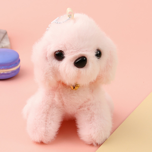 Porte-clés en peluche chiot mignon, breloque de sac en forme de chien en peluche, pendentif chien Teddy Kawaii pour sacs à main, sacs à dos - Product Image 5