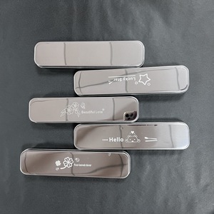 Ensemble de couverts en acier inoxydable 304 avec logo personnalisable, cuillère, <span class=keywords><strong>fourchette</strong></span> et baguettes, ensemble de couverts pratique avec boîte pour étudiants et employés de bureau - Product Image 3