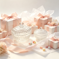 Pot en verre rétro à motif treillis, décoratif, pour bonbons et snacks, organisateur de bureau pour la maison et la cuisine, idéal pour les faveurs de mariage et de fête