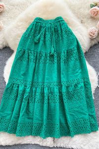 Falda de encaje estilo A para mujer, casual, de cintura alta, midi, elegante, para chicas, ropa de mujer al por mayor - Product Image 6