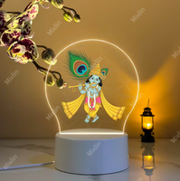Lampe de nuit LED en acrylique Ganesh, lampe de table décorative religieuse hindoue, alimentée par USB, lumière décorative spirituelle pour la maison