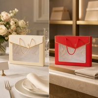 Boîte cadeau en carton blanc avec fenêtre, logo personnalisé, faible MOQ, poignée, emballage pour la vente au détail, OEM, ODM