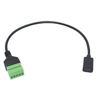Bloc de bornes USB C, connecteur femelle de type C, bornier à vis sans soudure, connecteur enfichable 5P, câble d'extension