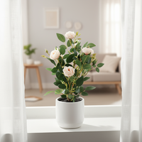 Fleur de rose artificielle de haute qualité à longue tige réaliste floquée pour la décoration de mariage, de la maison, murale, Saint-Valentin, fête des mères, rose