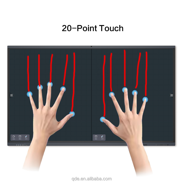 QDE 65 75 85 Inches Interactive Flat Panel Smart Whiteboard Interactive Flat Panel IFPD Smart Class Interactive Display School