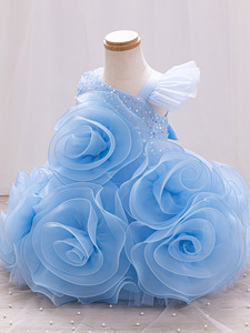Ragazze fiore di paillettes natale abito da sposa abito di pizzo bambino bambino formale sera <span class=keywords><strong>principessa</strong></span> <span class=keywords><strong>Costume</strong></span> da ballo per bambini - Product Image 3
