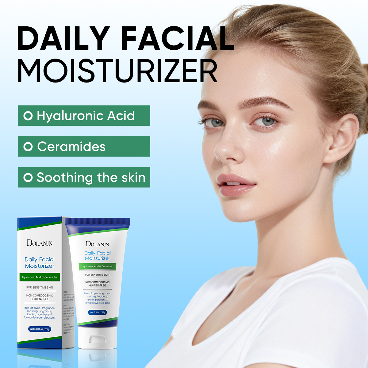 OEM Customized Hyaluronic Acid Ceramide Moisturizing Lotion Hyaluronic Acid Daily Facial Moisturizing Processing 89g All Skin