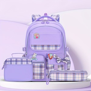 <span class=keywords><strong>Sac</strong></span> d'école, best-sellers transfrontaliers, sacs à dos, sacs d'école à carreaux en <span class=keywords><strong>forme</strong></span> d'arc, sacs à dos pour filles, sacs à repas et trousses à crayons - Product Image 2