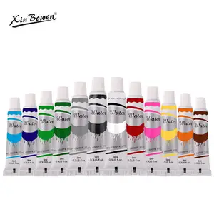 Xin Bowen cat air padat anak-anak, 9ml 12 warna cat air desain segar seniman cat jari untuk lukisan Diy