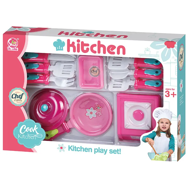 Wholesale plastic kitchen pretend play for children Hot selling Girls playing house toy simulation kitchen cooking toy