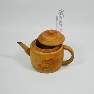 Carbonized Bamboo Teapot And Cup Set Cylinder Coffee Brown With Lid For Gongfu Tea Presents - Product Image 4